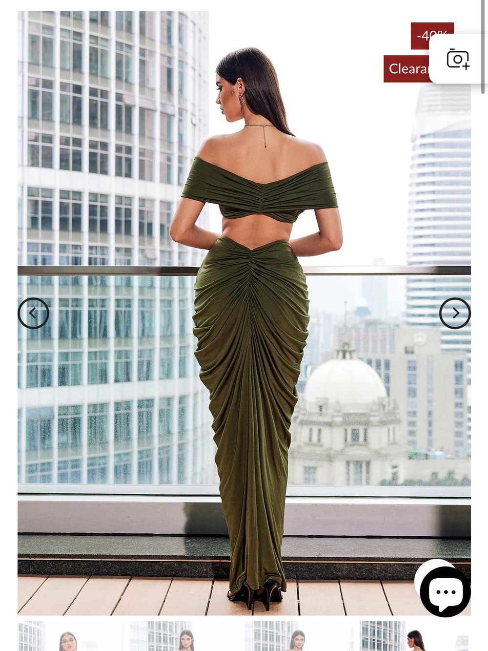 Mewmews Tucker Legeoa V Ruched Skirt Set -MWT - Picture 3 of 5